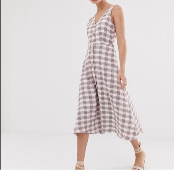 Stylish Plaid Button-Front Midi Dress - Picture 5 of 5